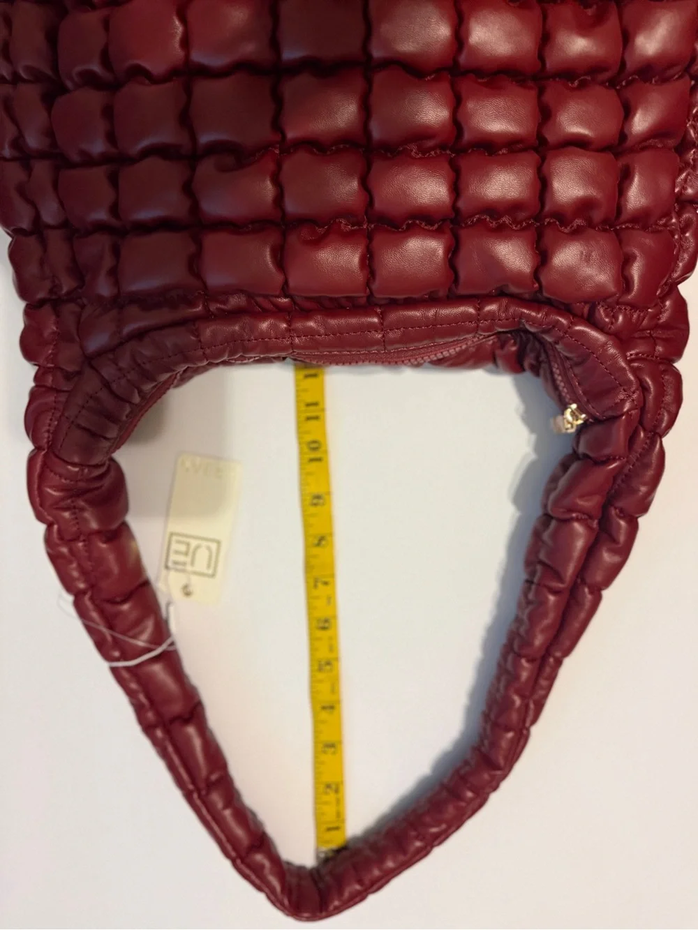 NWT Urban Expressions Quilted Puffer Hobo Bag Burgundy Oxblood Vegan Leather